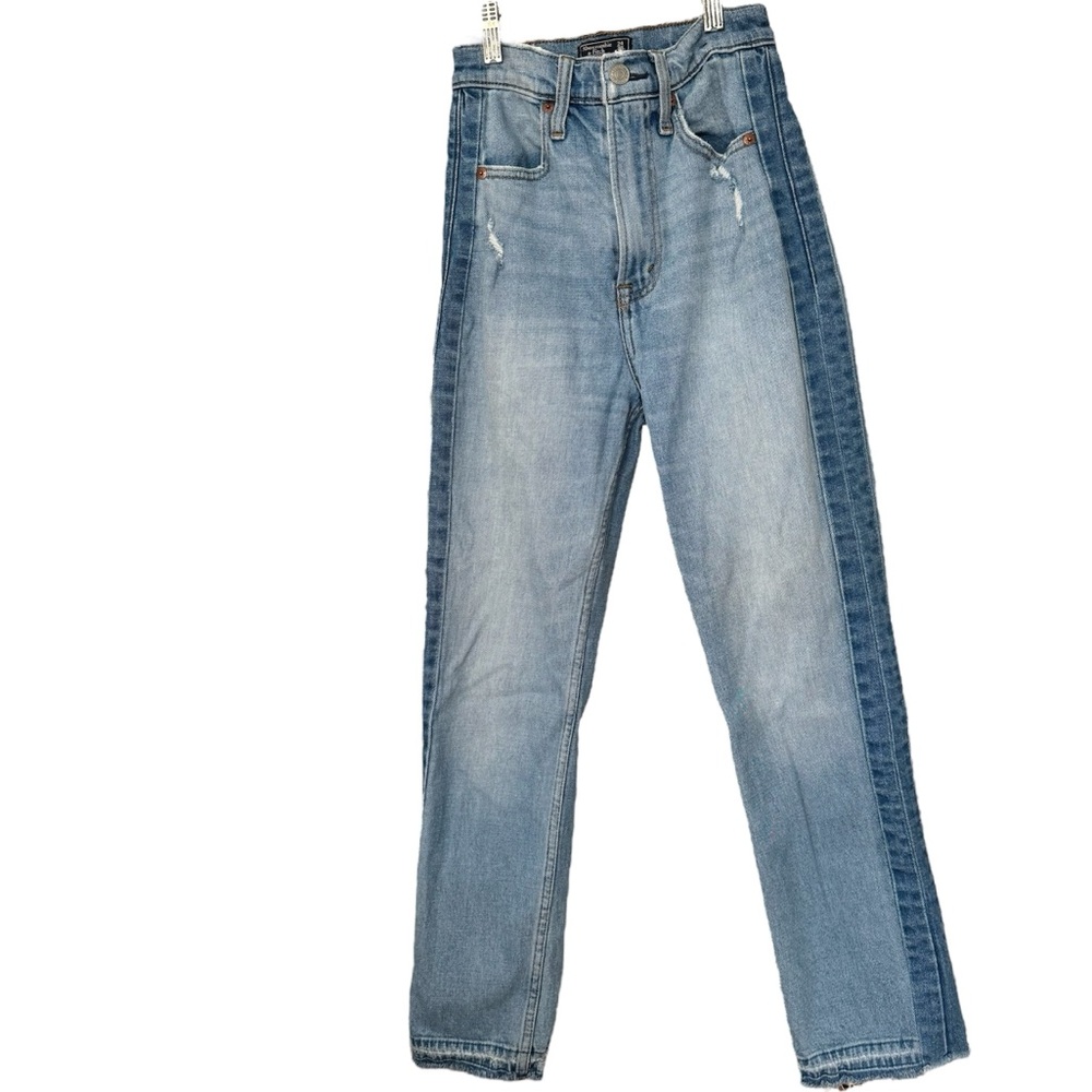Abercrombie & Fitch Zoe Natural Rise Ankle Straight blue jeans (24)